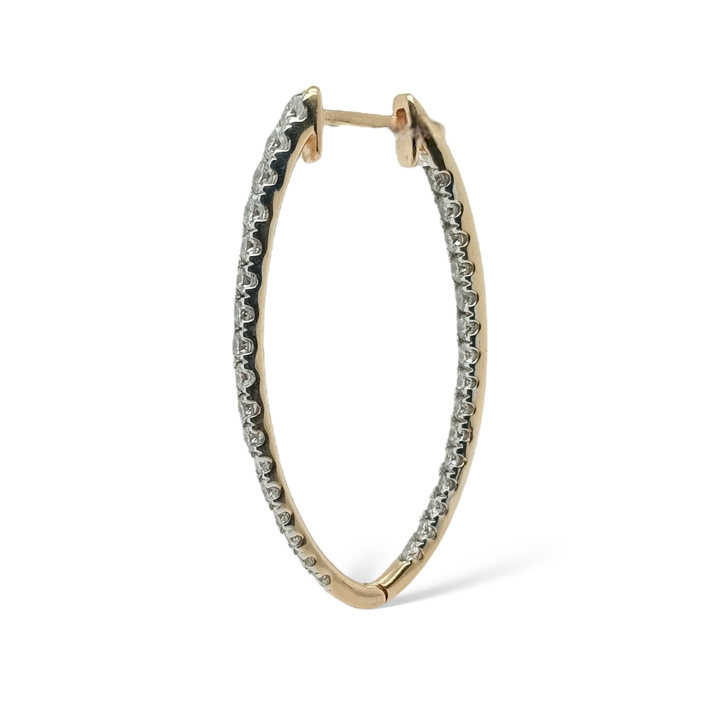 Oval Inside Out Diamond Hoops