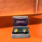 Tiffany & Co. Yellow Gold and Black Inlay Positive And Negative Oval Dome Earrings