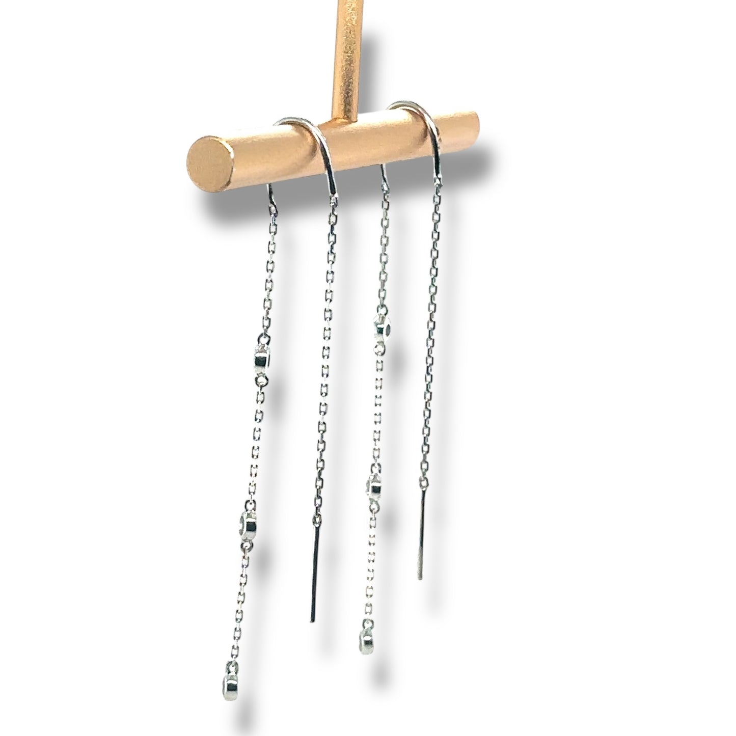 Waterfall Drop Earrings White Gold