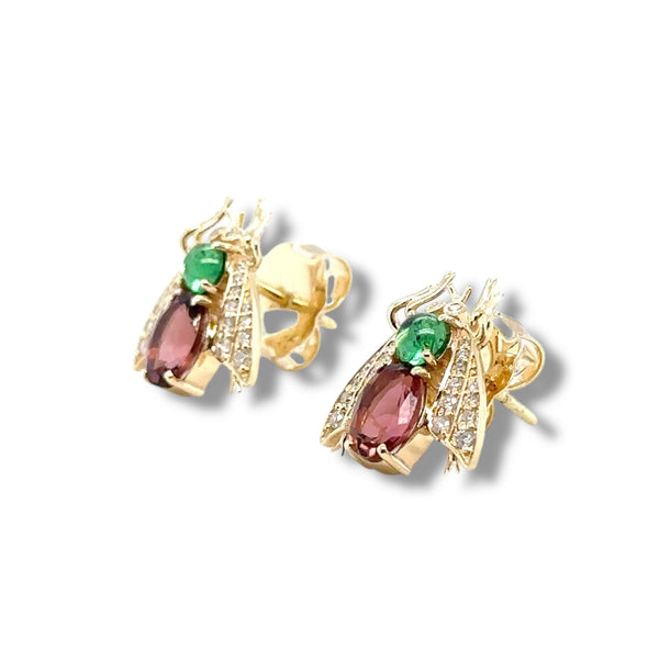 Tourmaline Insect earrings