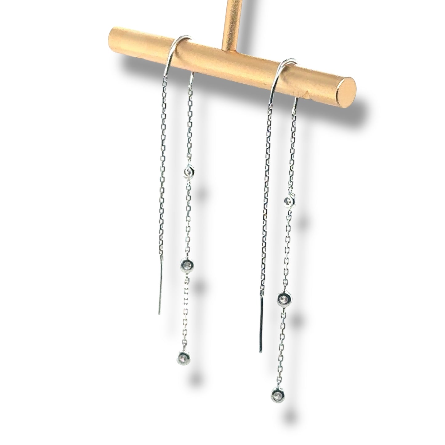 Waterfall Drop Earrings White Gold