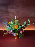 Autumn Arrangement in amber mirrored vessel