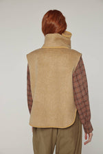 Wool-blended scarf vest