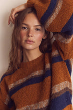 Baby alpaca wool blend crew neck sweater