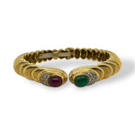Twin Gemstone Open Cuff