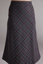 Wool Blend Plaid Skirt