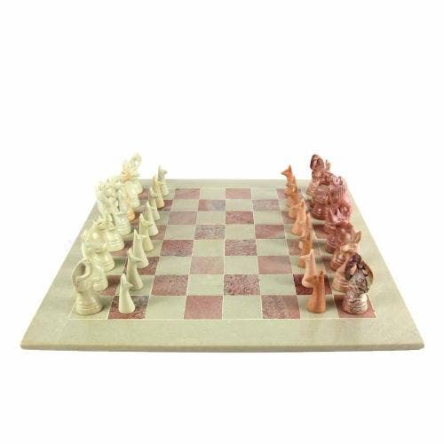 Africa Soapstone Carved Chess Set