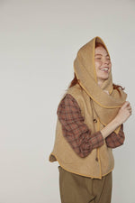 Wool-blended scarf vest
