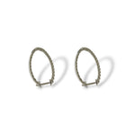 Oval Inside Out Hoops- White Gold