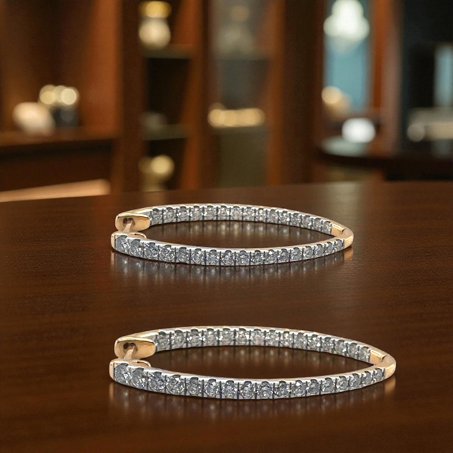 Oval Inside Out Diamond Hoops