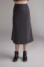 Wool Blend Plaid Skirt