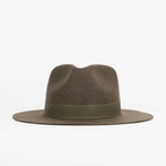 Brown fedora hat on a white background
