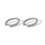 Oval Inside Out Hoops- White Gold