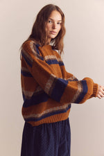 Baby alpaca wool blend crew neck sweater