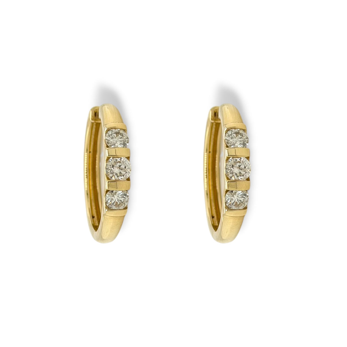 Diamond set hoop