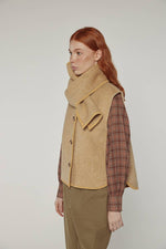Wool-blended scarf vest