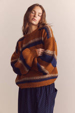 Baby alpaca wool blend crew neck sweater