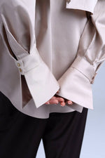 The Notte Romana Business Beige Organic Cotton Shirt
