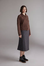 Wool Blend Plaid Skirt