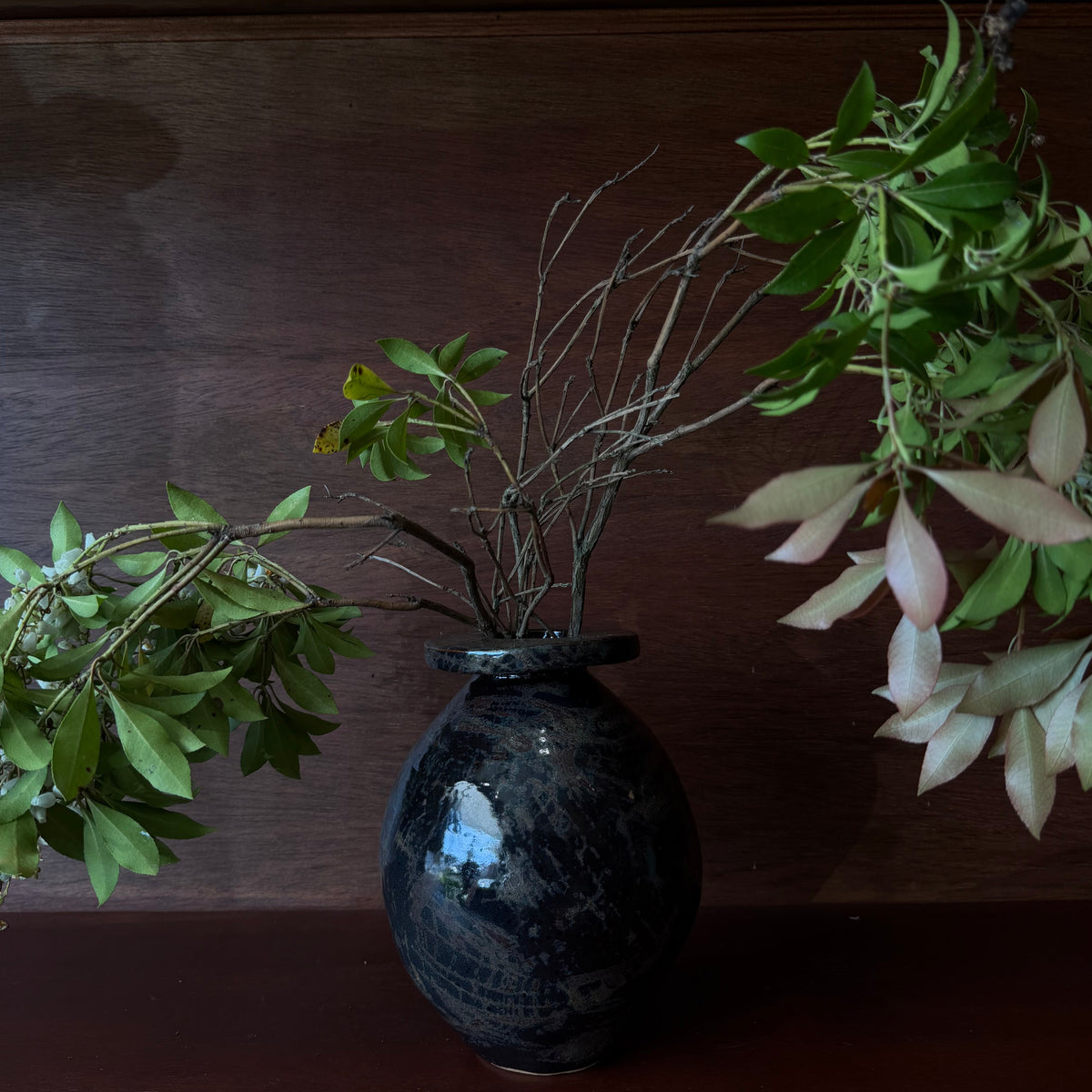 Grid Fossil Flower Vase