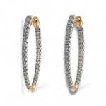 Oval Inside Out Diamond Hoops