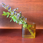 Ribbed Amber Vase