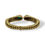 Twin Gemstone Open Cuff