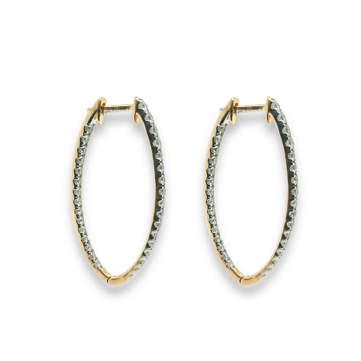 Oval Inside Out Diamond Hoops