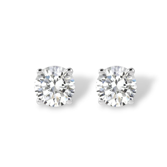 .94 Carat Round Brilliant Diamond Studs