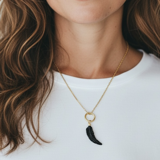 Black Feather Pendant