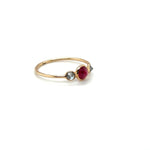 Three Stone Ruby & Diamond Ring