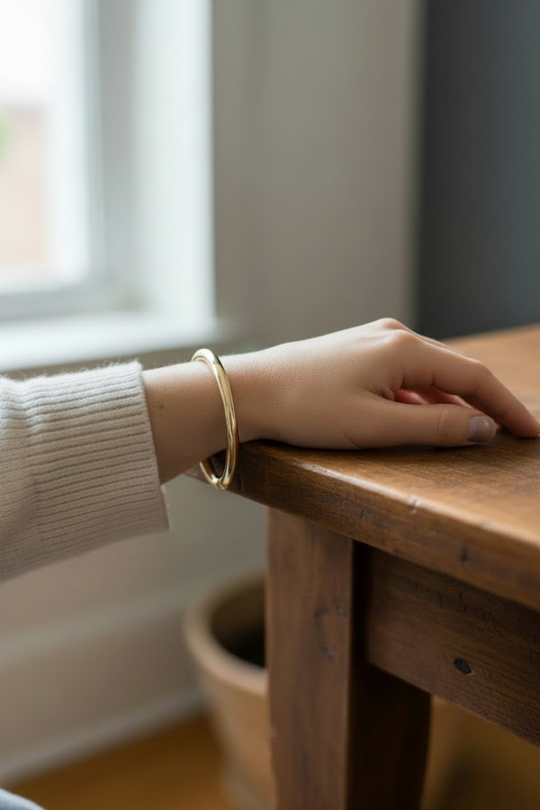 Rose Gold Bubbled Bangle