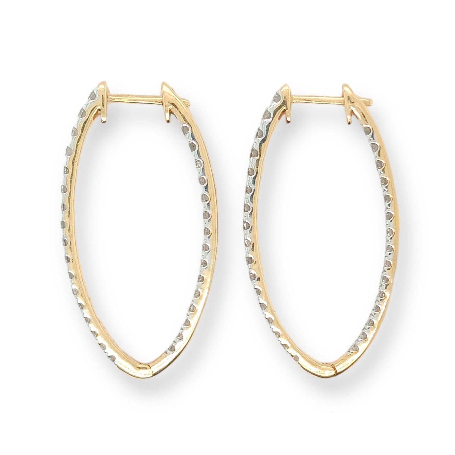 Oval Inside Out Diamond Hoops