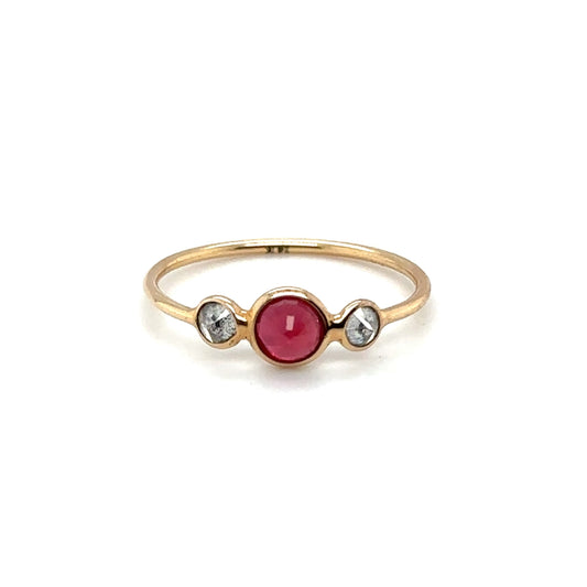 Three Stone Ruby & Diamond Ring