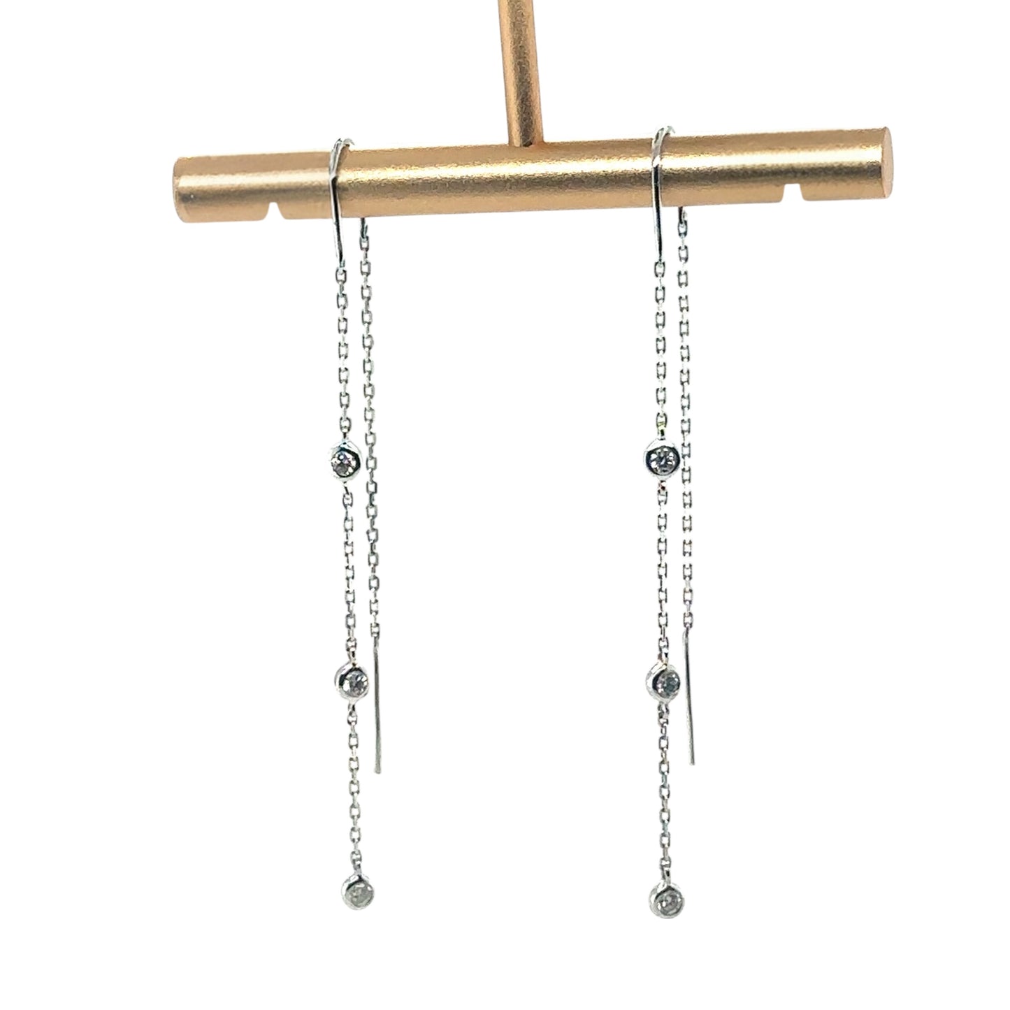 Waterfall Drop Earrings White Gold