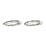 Oval Inside Out Hoops- White Gold