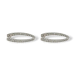 Oval Inside Out Hoops- White Gold