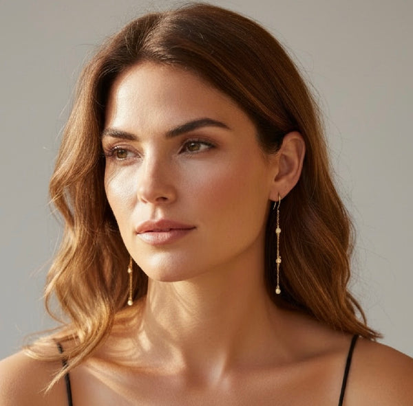 Waterfall Drop Earrings Yellow Gold