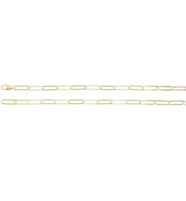 Paperclip Chain 20” 14k Yellow Gold