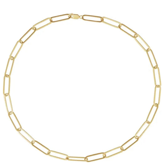 Paperclip Chain 20” 14k Yellow Gold