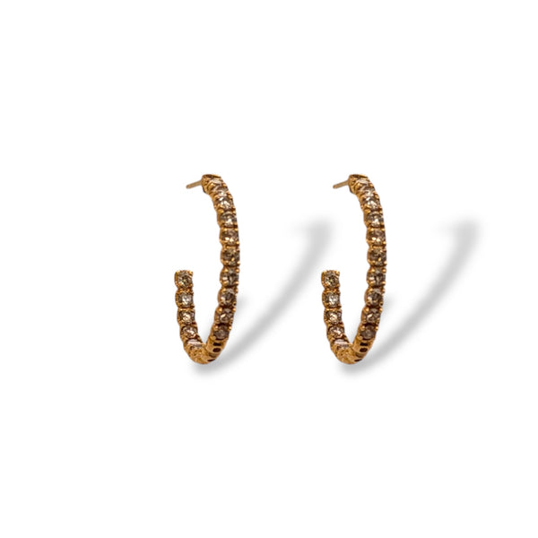 Fiona Gold Diamond Hoops