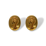 Tiffany & Co. Yellow Gold and Black Inlay Positive And Negative Oval Dome Earrings