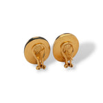 Tiffany & Co. Yellow Gold and Black Inlay Positive And Negative Oval Dome Earrings