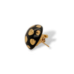 Tiffany & Co. Yellow Gold and Black Inlay Positive And Negative Oval Dome Earrings