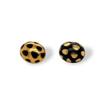 Tiffany & Co. Yellow Gold and Black Inlay Positive And Negative Oval Dome Earrings