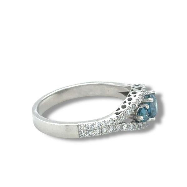 Custom Design Blue & White Diamonds