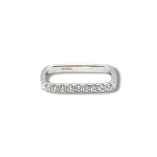 Square White Gold Diamond Ring