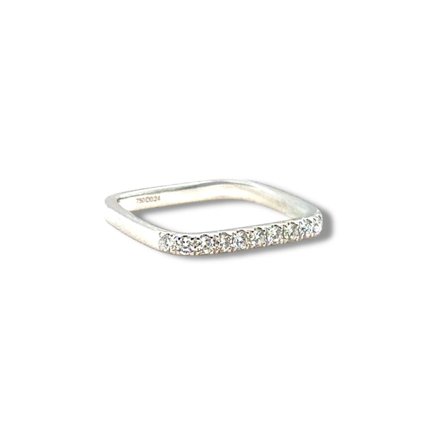 Square White Gold Diamond Ring