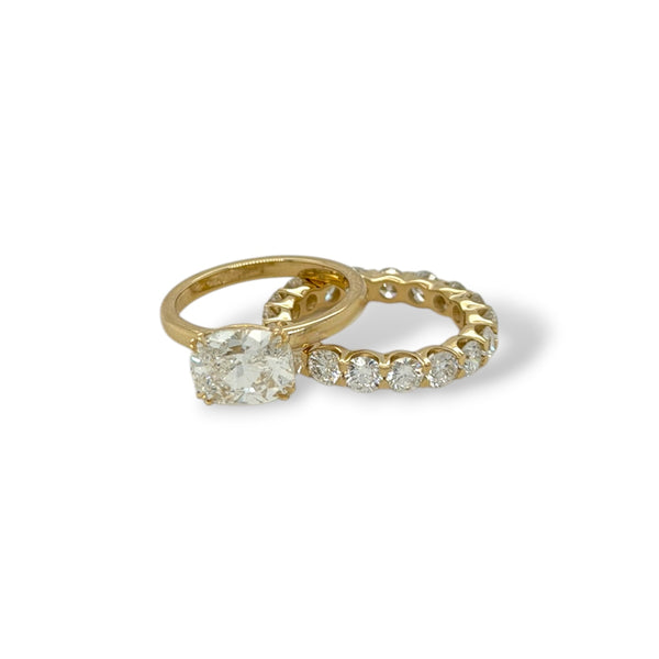 Cushion Diamond Ring Set