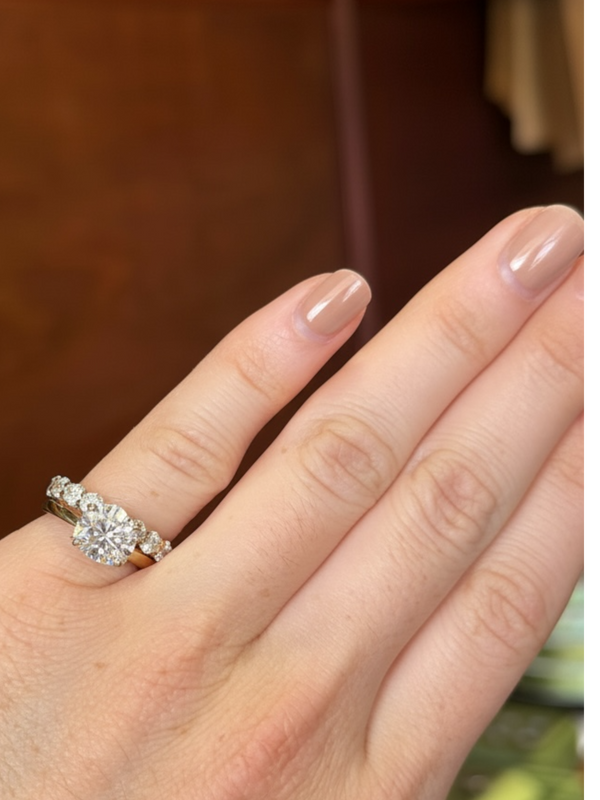 Cushion Diamond Ring Set